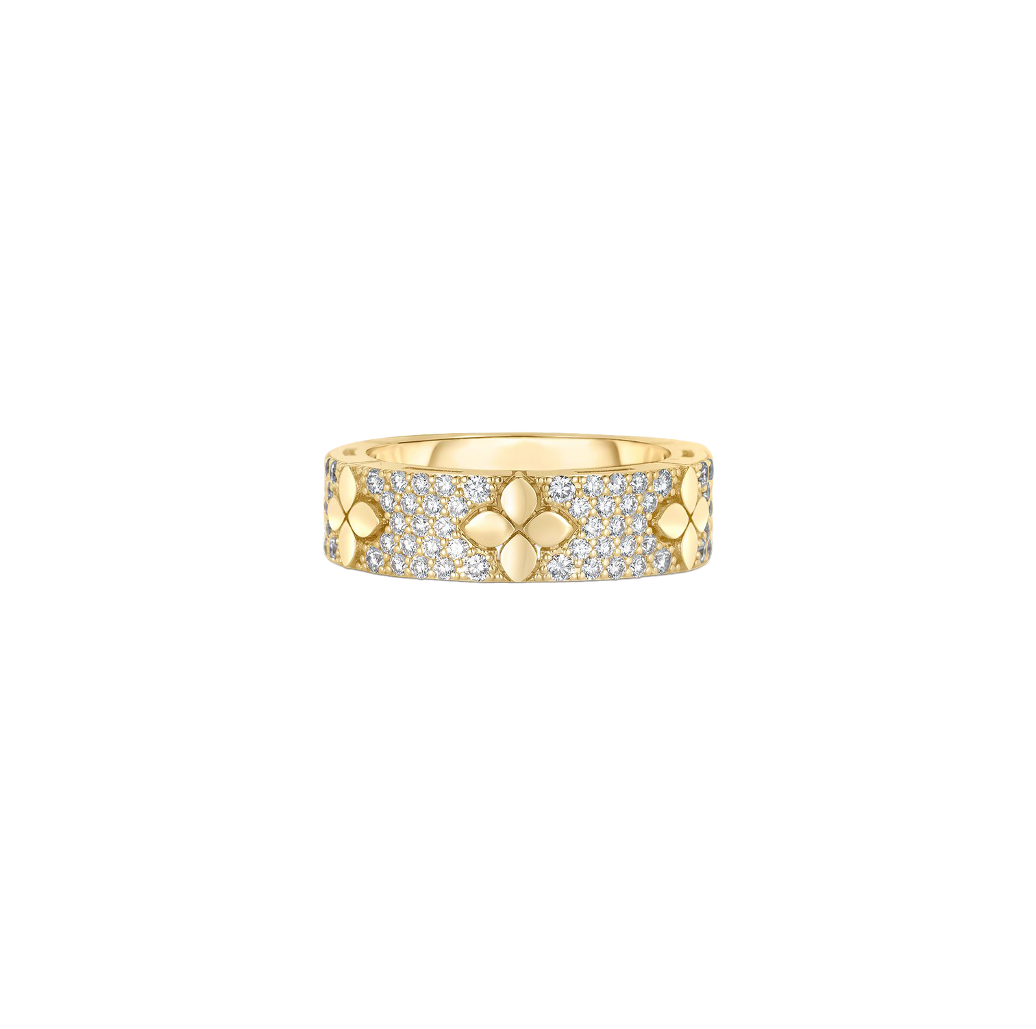 Roberto Coin Love in Verona Yellow Gold Flower Diamond Band